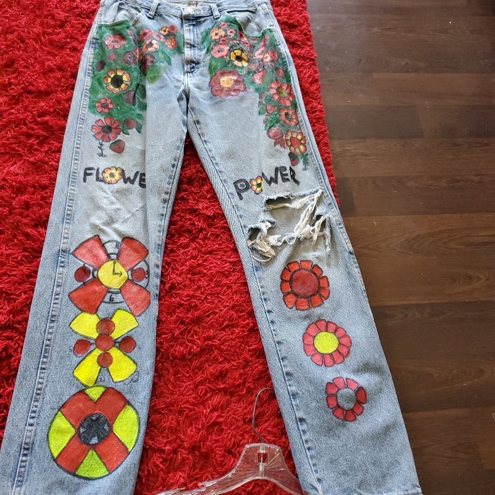 Hippie handpainted jeans